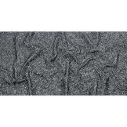 Astrolabe Metallic Dark Silver Crinkled Luxury Brocade with Black Backing