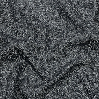 Astrolabe Metallic Dark Silver Crinkled Luxury Brocade with Black Backing