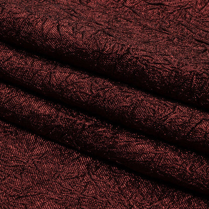Astrolabe Metallic Dark Red Crinkled Luxury Brocade with Black Backing