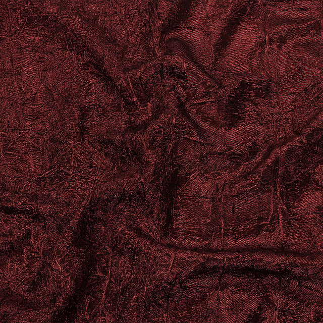 Astrolabe Metallic Dark Red Crinkled Luxury Brocade with Black Backing