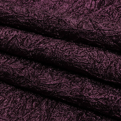 Astrolabe Metallic Dark Magenta Crinkled Luxury Brocade with Black Backing