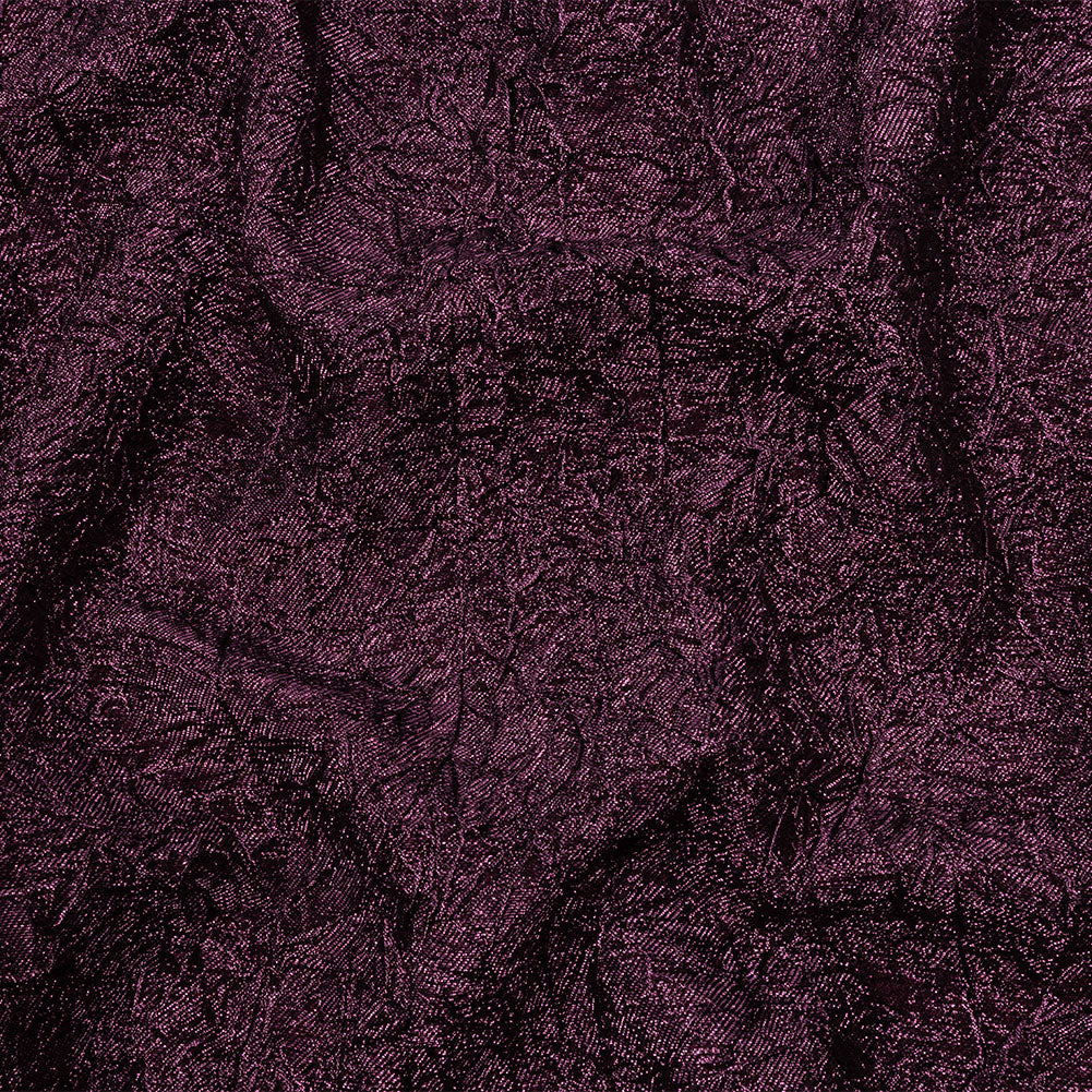 Astrolabe Metallic Dark Magenta Crinkled Luxury Brocade with Black Backing