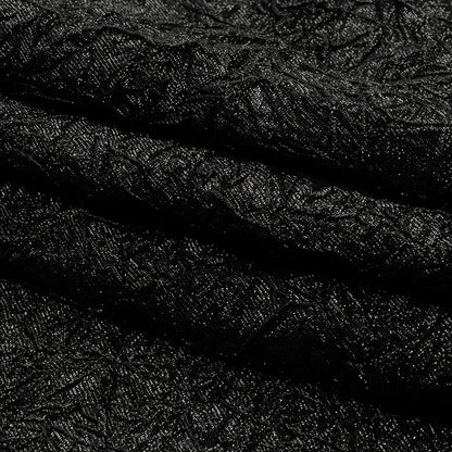 Astrolabe Metallic Black Crinkled Luxury Brocade with Black Backing