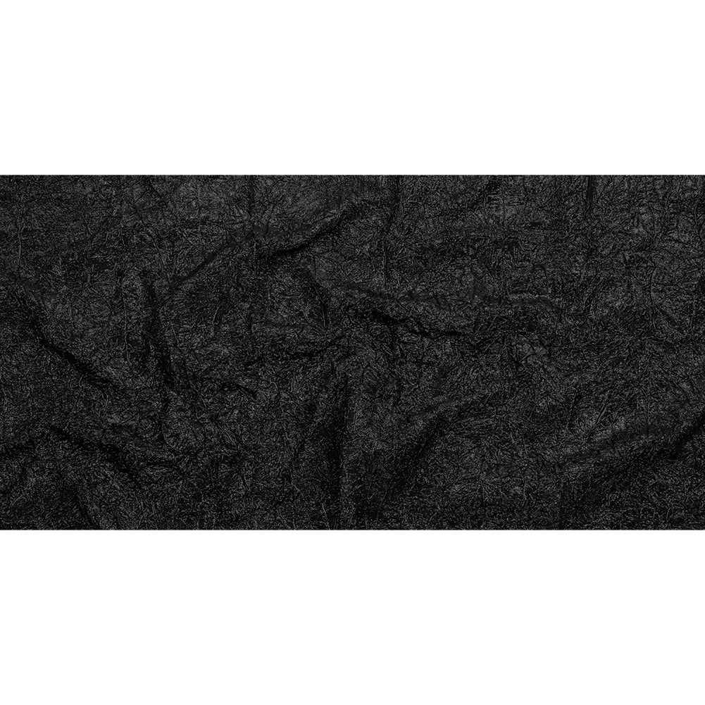 Astrolabe Metallic Black Crinkled Luxury Brocade with Black Backing