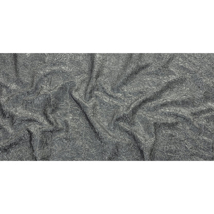 Astrolabe Metallic Bright Silver Crinkled Luxury Brocade with Black Backing