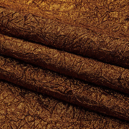 Astrolabe Metallic Orange Crinkled Luxury Brocade with Black Backing