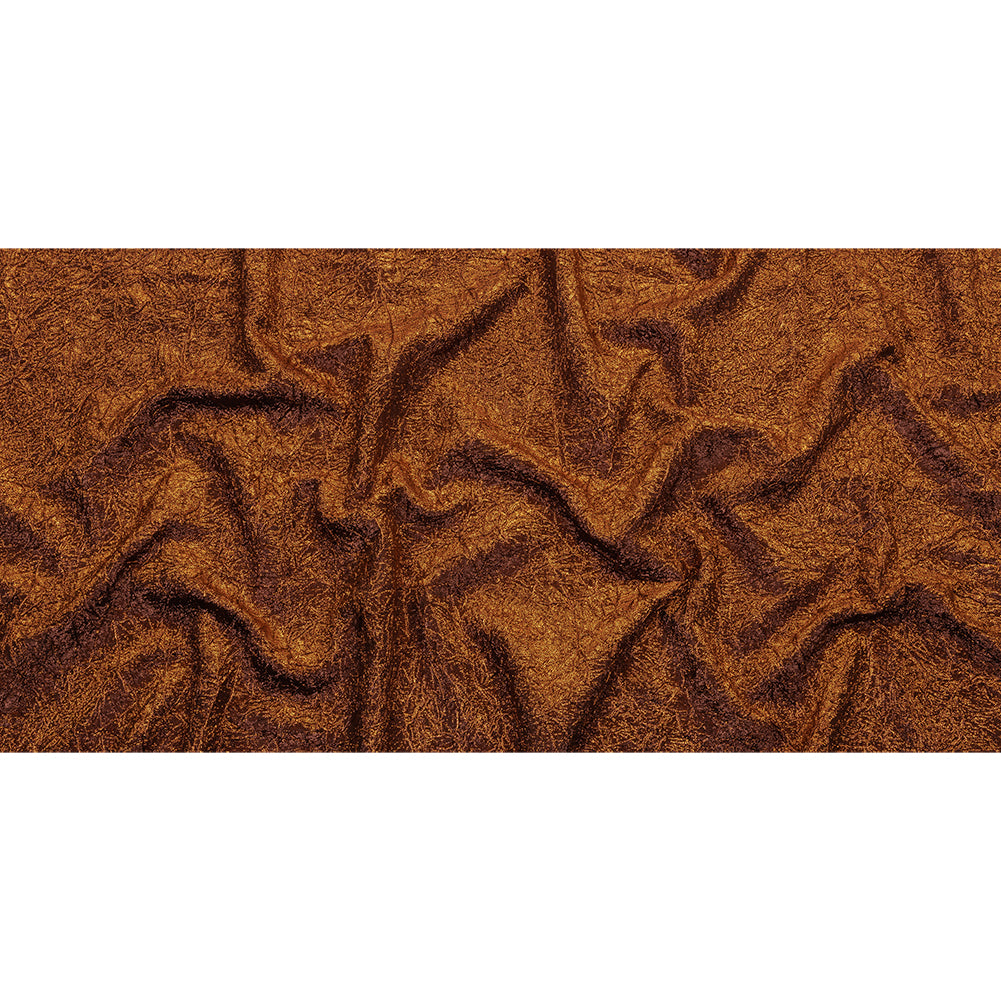 Astrolabe Metallic Orange Crinkled Luxury Brocade with Black Backing