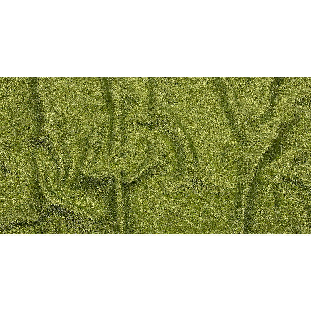 Astrolabe Metallic Lime Green Crinkled Luxury Brocade with Black Backing - Full