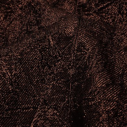 Astrolabe Metallic Dark Copper Crinkled Luxury Brocade with Black Backing