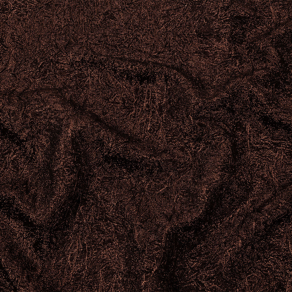 Astrolabe Metallic Dark Copper Crinkled Luxury Brocade with Black Backing