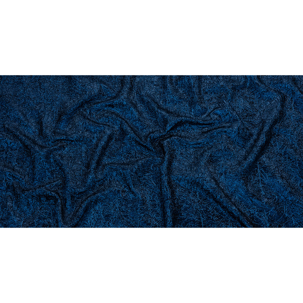 Astrolabe Metallic Navy and Royal Blue Crinkled Luxury Brocade with Black Backing - Full