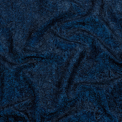 Astrolabe Metallic Navy and Royal Blue Crinkled Luxury Brocade with Black Backing