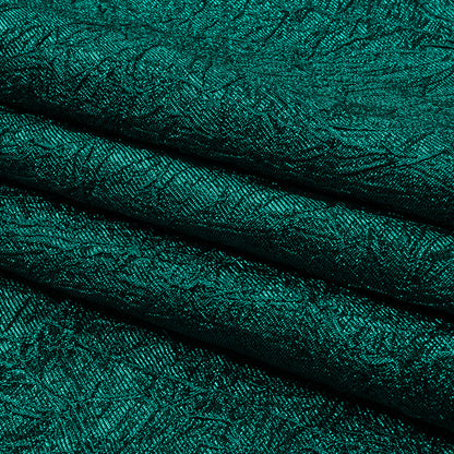 Astrolabe Metallic Teal Crinkled Luxury Brocade with Black Backing