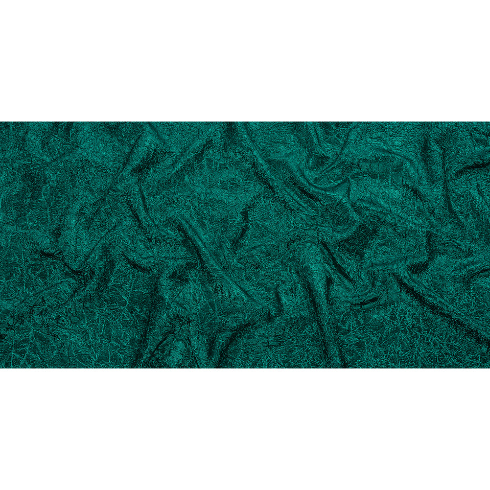 Astrolabe Metallic Teal Crinkled Luxury Brocade with Black Backing