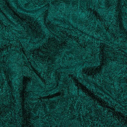 Astrolabe Metallic Teal Crinkled Luxury Brocade with Black Backing