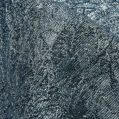 Astrolabe Metallic Pale Blue Crinkled Luxury Brocade with Black Backing