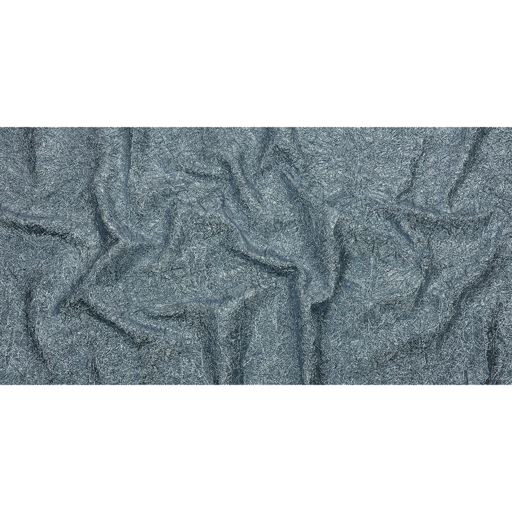 Astrolabe Metallic Pale Blue Crinkled Luxury Brocade with Black Backing - Full