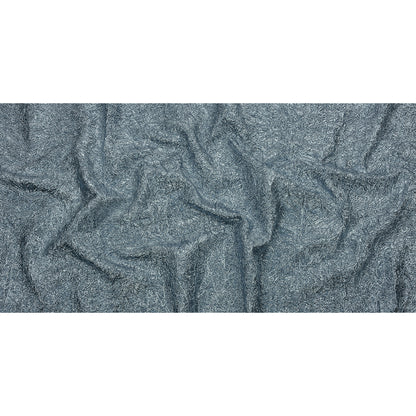 Astrolabe Metallic Pale Blue Crinkled Luxury Brocade with Black Backing