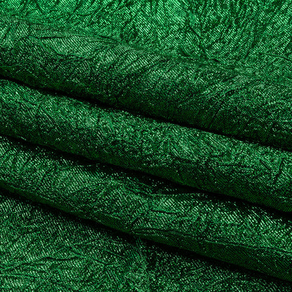 Astrolabe Metallic Kelly Green Crinkled Luxury Brocade with Black Backing