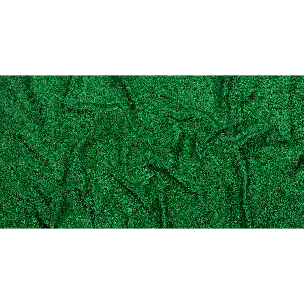Astrolabe Metallic Kelly Green Crinkled Luxury Brocade with Black Backing