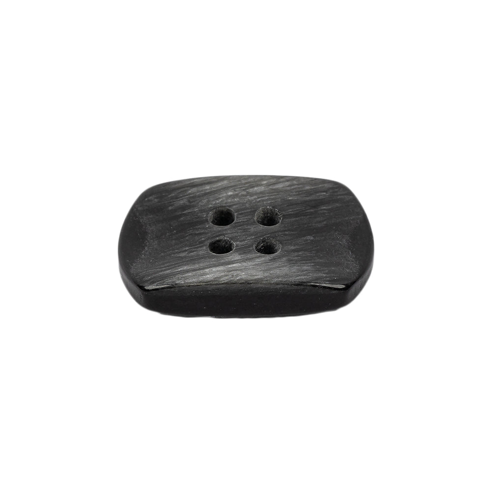 Italian Smoky Iridescent Rectangular 4-Hole Plastic Button - 36L/23mm Folded