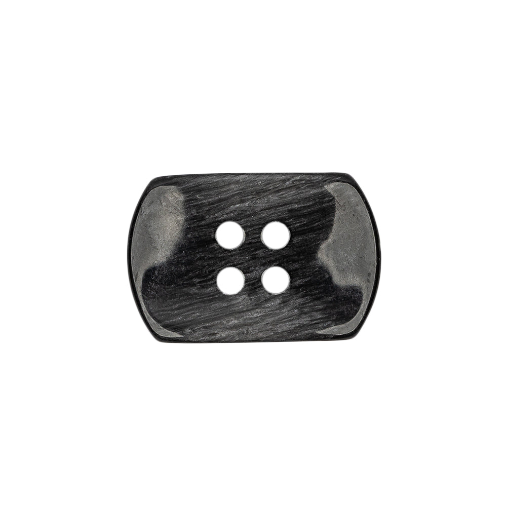 Italian Smoky Iridescent Rectangular 4-Hole Plastic Button - 36L/23mm