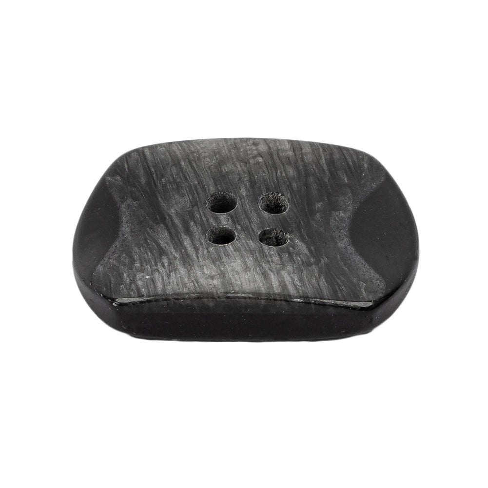Italian Smoky Iridescent Rectangular 4-Hole Plastic Button - 44L/28mm Folded
