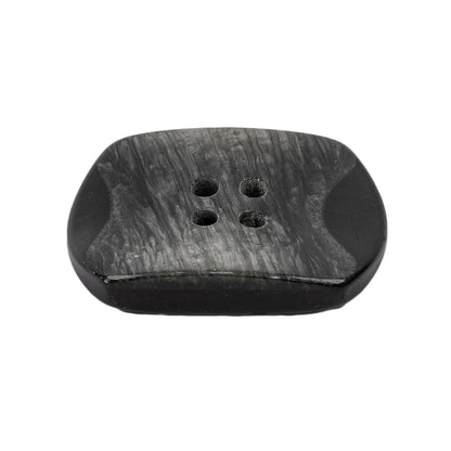 Italian Smoky Iridescent Rectangular 4-Hole Plastic Button - 44L/28mm Folded