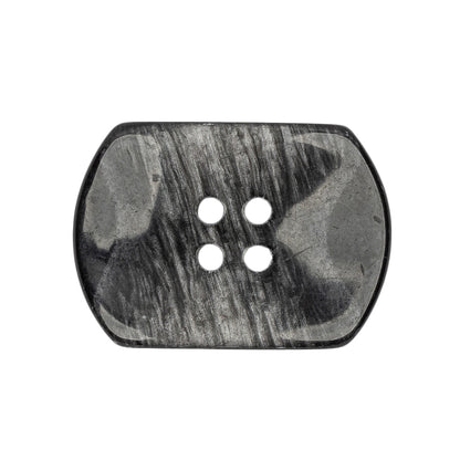 Italian Smoky Iridescent Rectangular 4-Hole Plastic Button - 44L/28mm