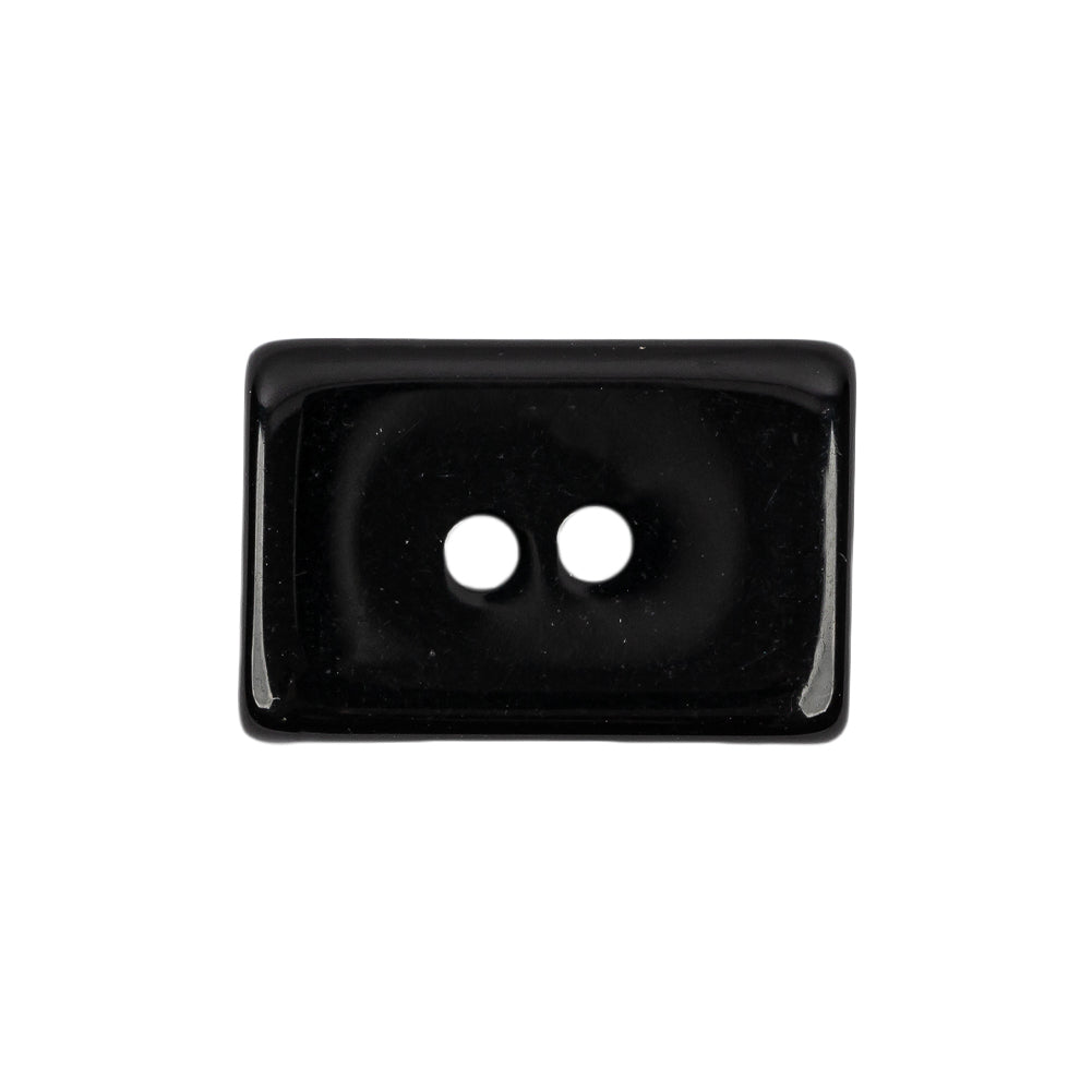 Matte Black and Gray Sparkles Rectangular 2-Hole Button - 42L/27mm Detail