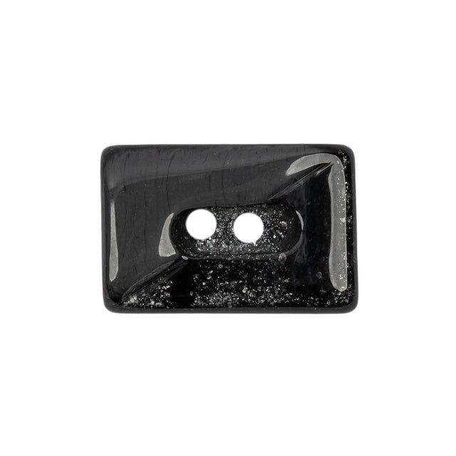 Matte Black and Gray Sparkles Rectangular 2-Hole Button - 42L/27mm