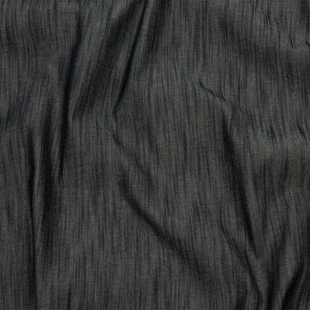 Italian Muted Indigo Striated Lightweight Cotton Denim