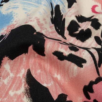 Stretch Cotton Canvas Print - Blue, Pink and White Graffiti - Mood Exclusive Graffiti Lane Detail