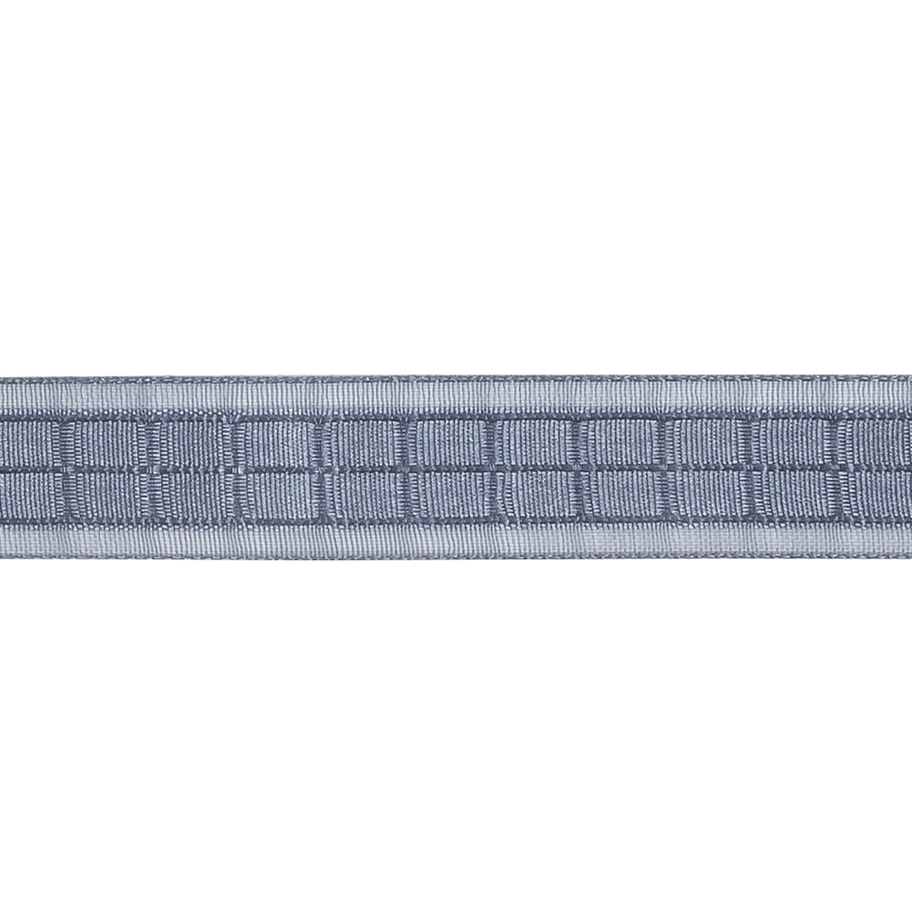 Gray Squares and Sheer Borders Ribbon - 0.5625" Detail