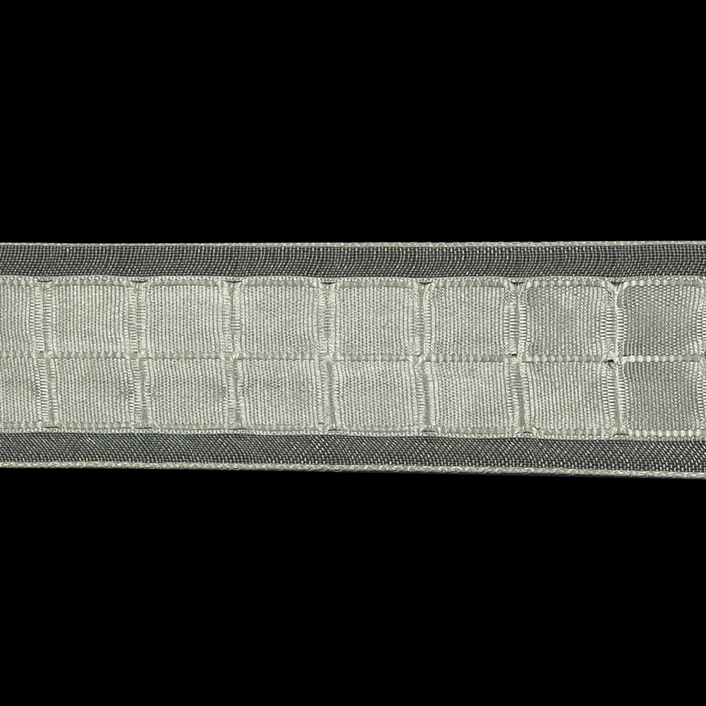 White Squares and Sheer Borders Ribbon - 1" Detail