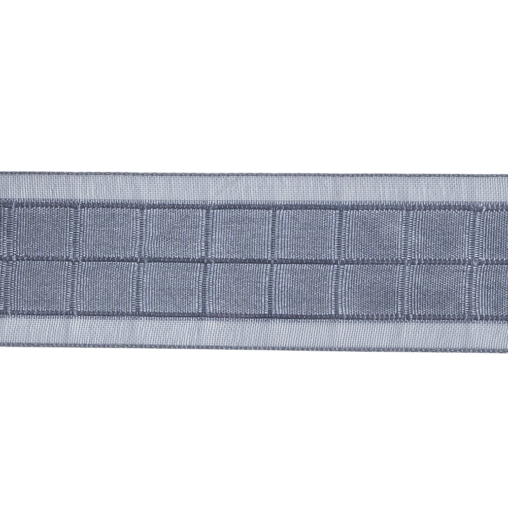 Gray Squares and Sheer Borders Ribbon - 1" Detail