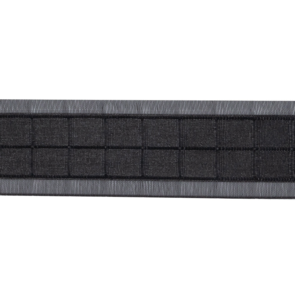 Black Squares and Sheer Borders Ribbon - 1" Detail