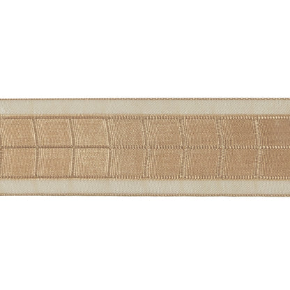 Beige Squares and Sheer Borders Ribbon - 1" Detail