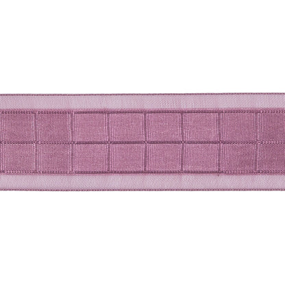 Amaranth Squares and Sheer Borders Ribbon - 1" Detail