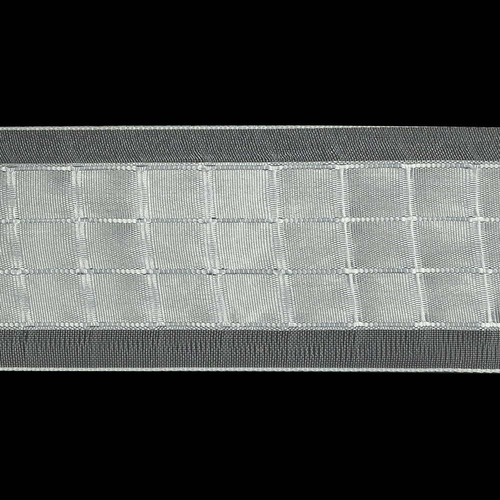 White Squares and Sheer Borders Ribbon - 36mm Detail