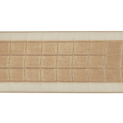 Beige Squares and Sheer Borders Ribbon - 36mm Detail