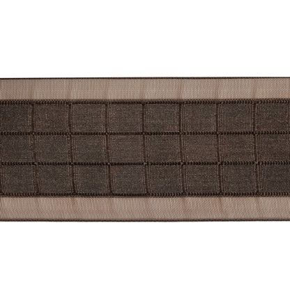 Brown Squares and Sheer Borders Ribbon - 36mm Detail