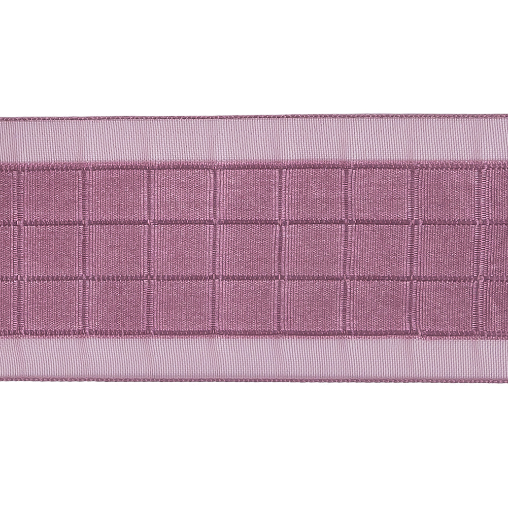 Amaranth Squares and Sheer Borders Ribbon - 36mm Detail
