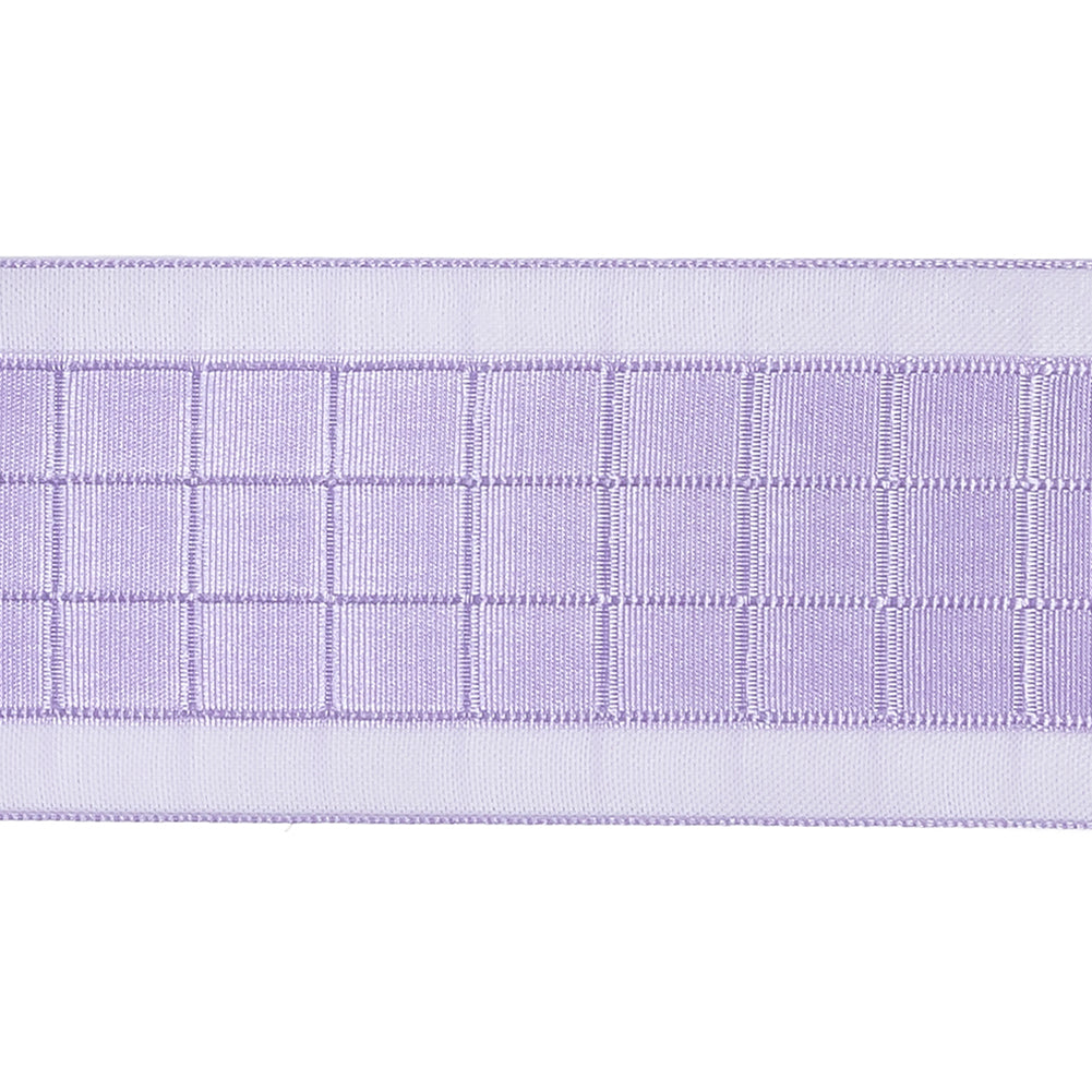 Lilac Squares and Sheer Borders Ribbon - 36mm Detail