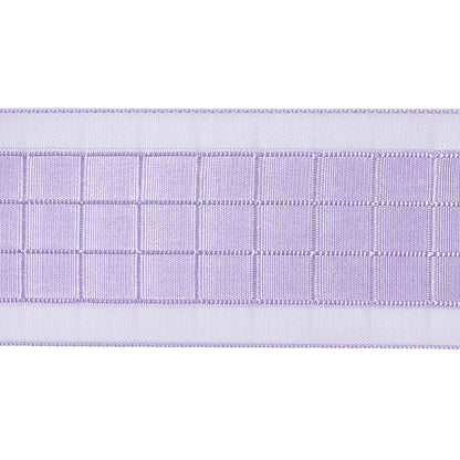 Lilac Squares and Sheer Borders Ribbon - 36mm Detail