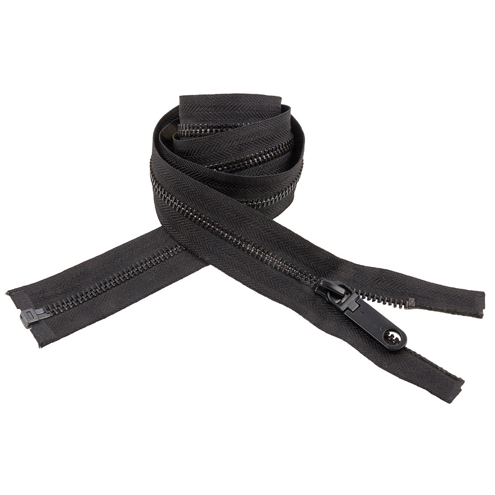 Milly Black T5 Open End Metal Zipper - 36"