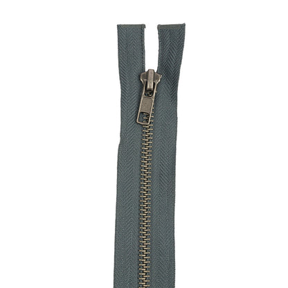 Steel Gray and Matte Gunmetal T5 Open End Metal Zipper with Two Pulls - 36" Detail
