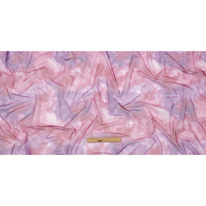 Magenta and Purple Abstract Watercolor Printed Tulle