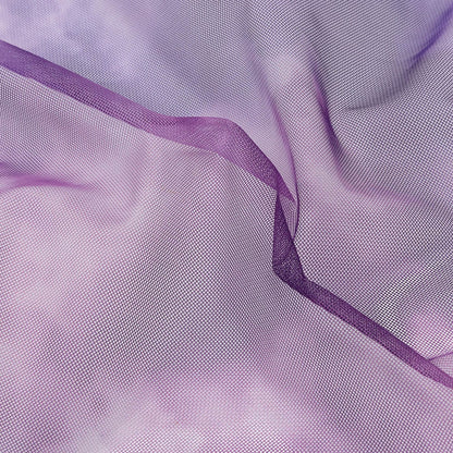Purple and Ultramarine Abstract Watercolor Printed Tulle