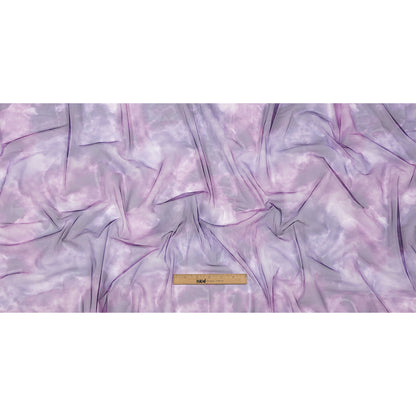 Purple and Ultramarine Abstract Watercolor Printed Tulle